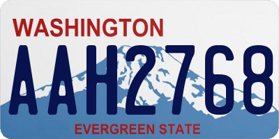 WA license plate AAH2768