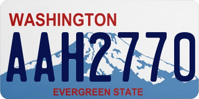 WA license plate AAH2770