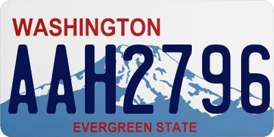 WA license plate AAH2796