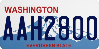 WA license plate AAH2800