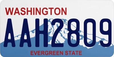 WA license plate AAH2809