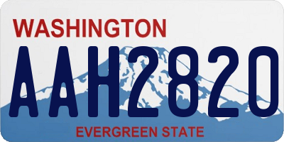 WA license plate AAH2820