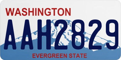 WA license plate AAH2829
