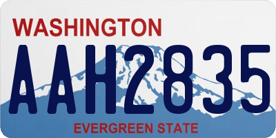 WA license plate AAH2835