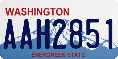 WA license plate AAH2851