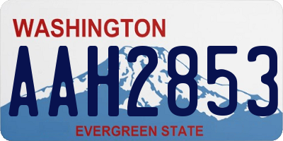 WA license plate AAH2853