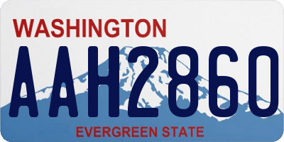 WA license plate AAH2860