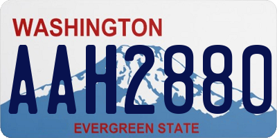 WA license plate AAH2880
