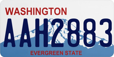 WA license plate AAH2883