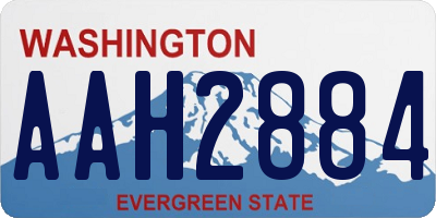 WA license plate AAH2884