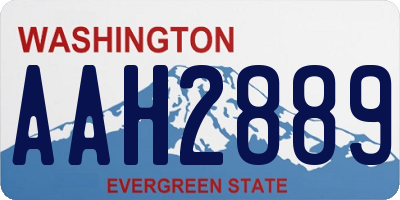 WA license plate AAH2889