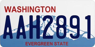 WA license plate AAH2891