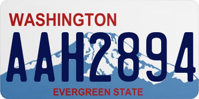 WA license plate AAH2894