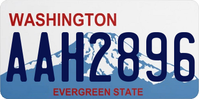 WA license plate AAH2896