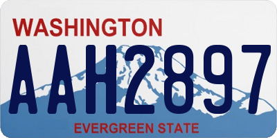 WA license plate AAH2897