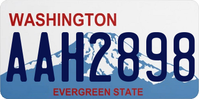 WA license plate AAH2898