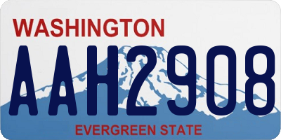 WA license plate AAH2908