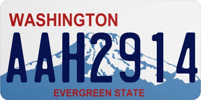 WA license plate AAH2914