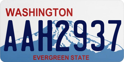 WA license plate AAH2937