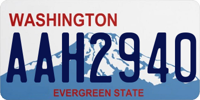 WA license plate AAH2940