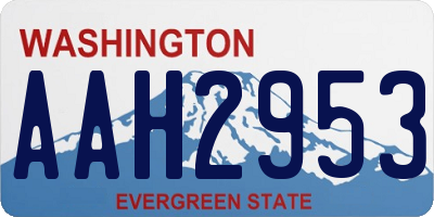 WA license plate AAH2953