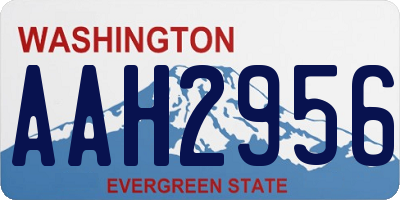 WA license plate AAH2956