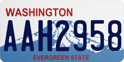 WA license plate AAH2958