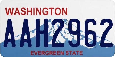 WA license plate AAH2962