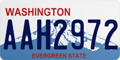 WA license plate AAH2972