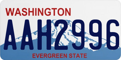 WA license plate AAH2996