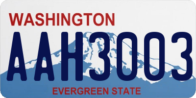 WA license plate AAH3003