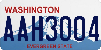 WA license plate AAH3004