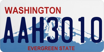 WA license plate AAH3010