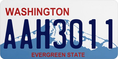 WA license plate AAH3011