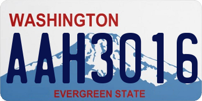 WA license plate AAH3016