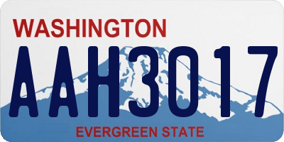 WA license plate AAH3017