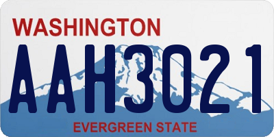 WA license plate AAH3021