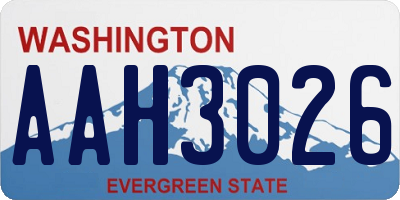 WA license plate AAH3026