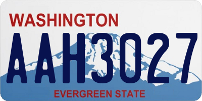 WA license plate AAH3027