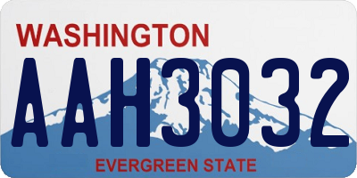 WA license plate AAH3032