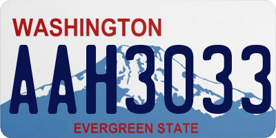 WA license plate AAH3033