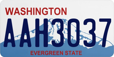 WA license plate AAH3037