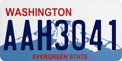 WA license plate AAH3041