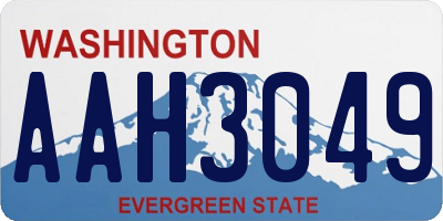 WA license plate AAH3049