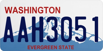 WA license plate AAH3051