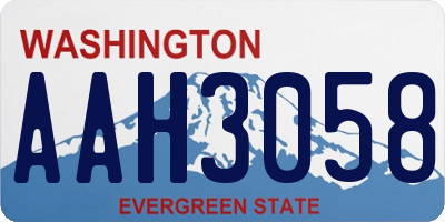 WA license plate AAH3058