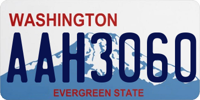 WA license plate AAH3060