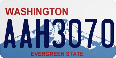 WA license plate AAH3070