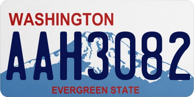 WA license plate AAH3082
