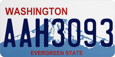 WA license plate AAH3093